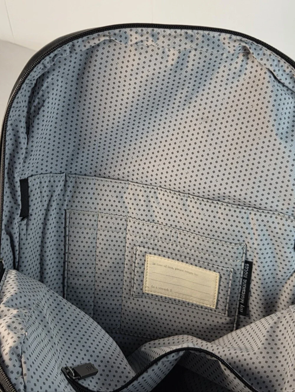 Moleskine Black Minimalist Leather-Style Backpack